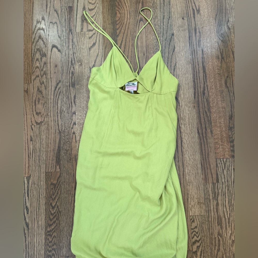 Lime Green Maxi Slip Dress with Spaghetti Straps